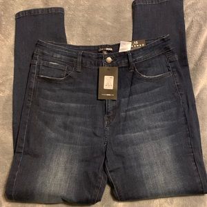 High Rise Dark Denim Skinny Jeans